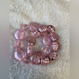 Pretty in Pink Glass Stretch Bracelets‎ Bundle of 2 Jewelries